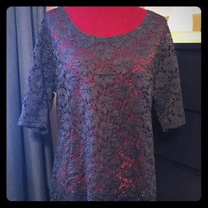 Maurices plus size lace detail top